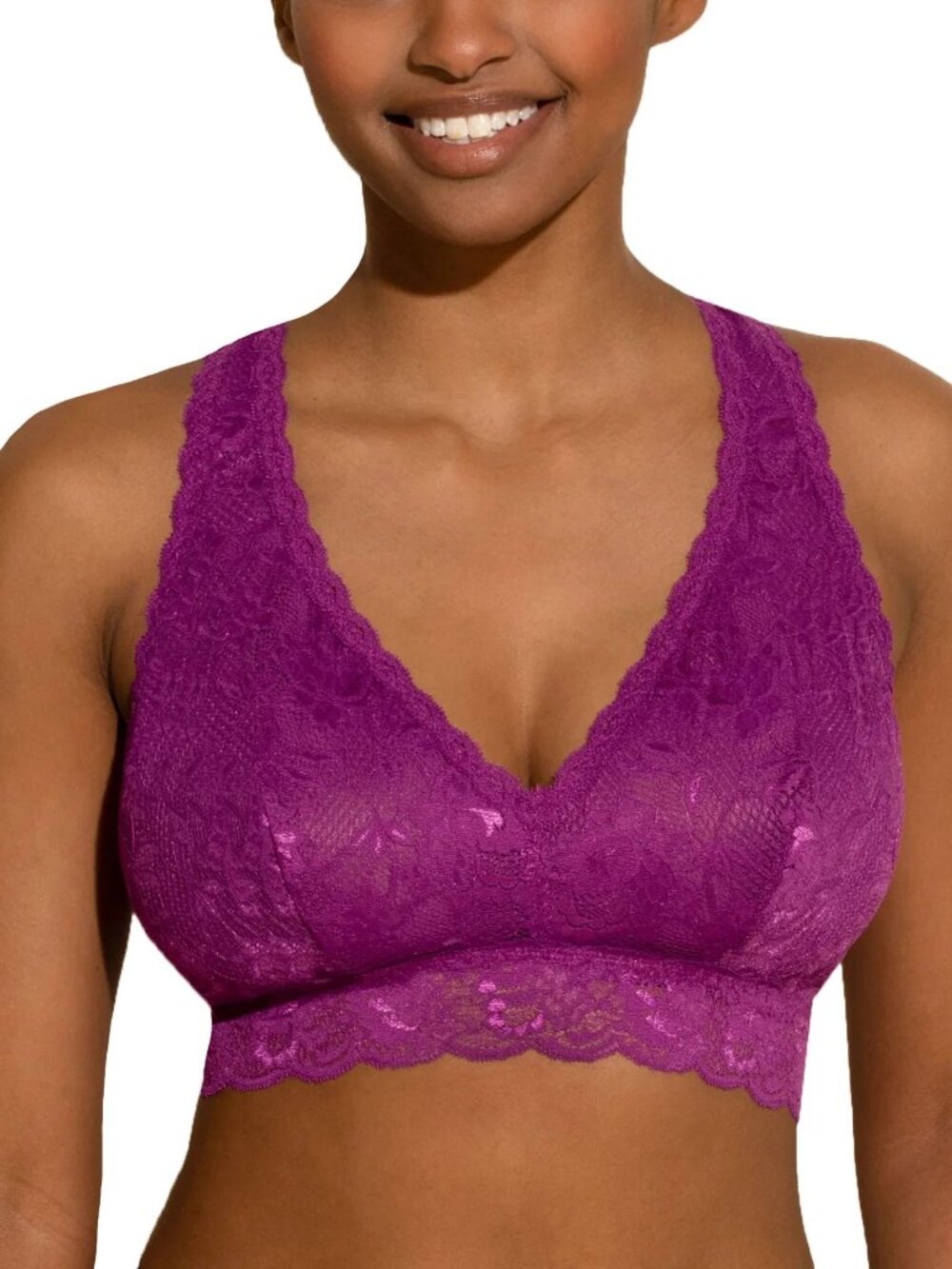 Cosabella Never Say Never Beauty Racie Bralette Lace Fuschia Size Medium NWT